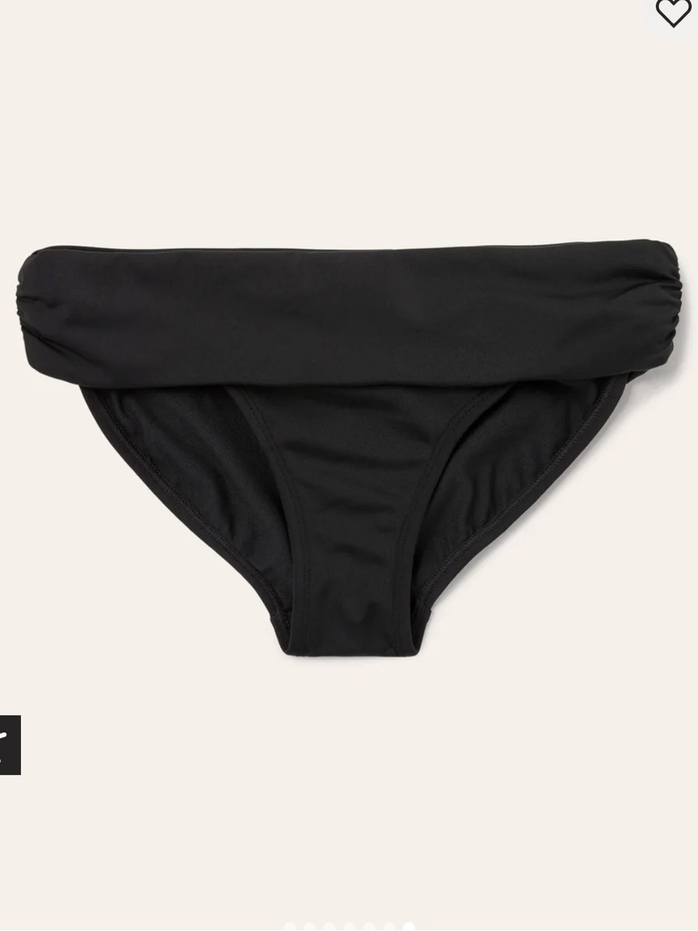 New Boden Classic Fold Bikini Bottoms Black US 6 UK 10 Swimwear Rouching